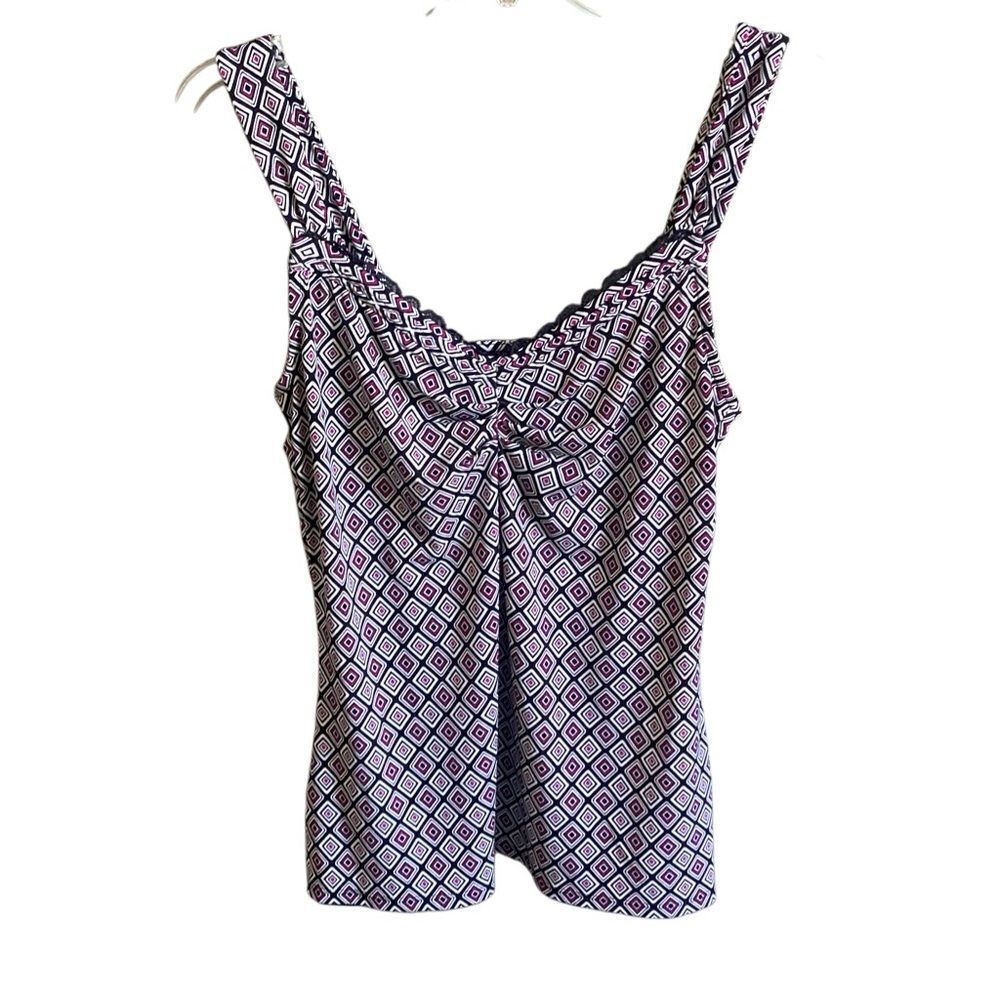 White House Black Market Size Medium Tunic Sleeveless Top Geometric WHBM
